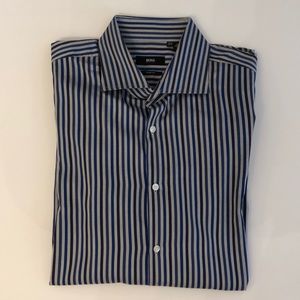 Boss Hugo Sharp Fit Dress Shirt, 17 1/2, 34/35